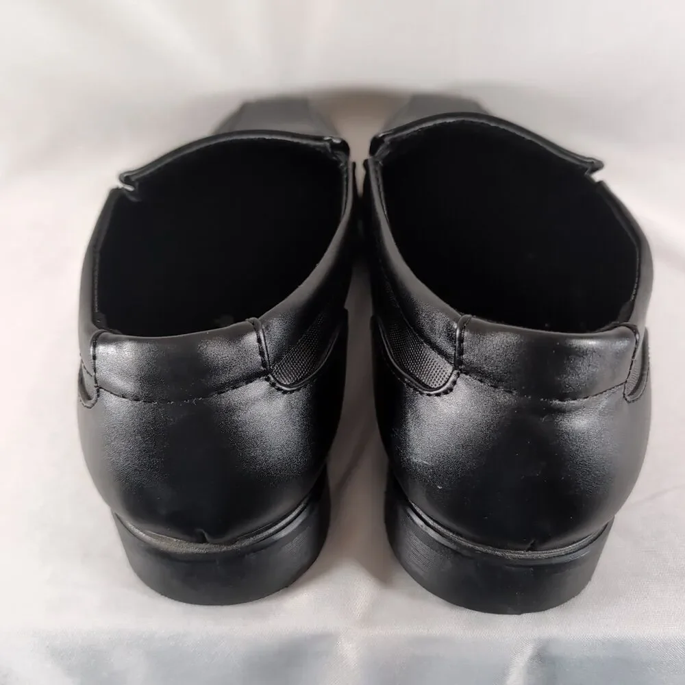 Marco Vitale Mens 12 Black Leather Loafers Slip On Dress Shoes 80074